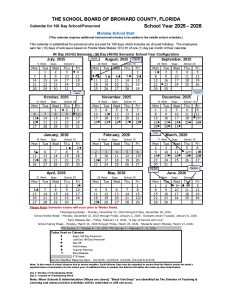 Broward County Schools Calendar 2025 - Download PDF