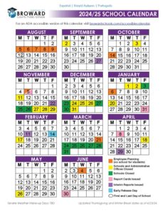Broward County Schools Calendar 2025 - Download PDF