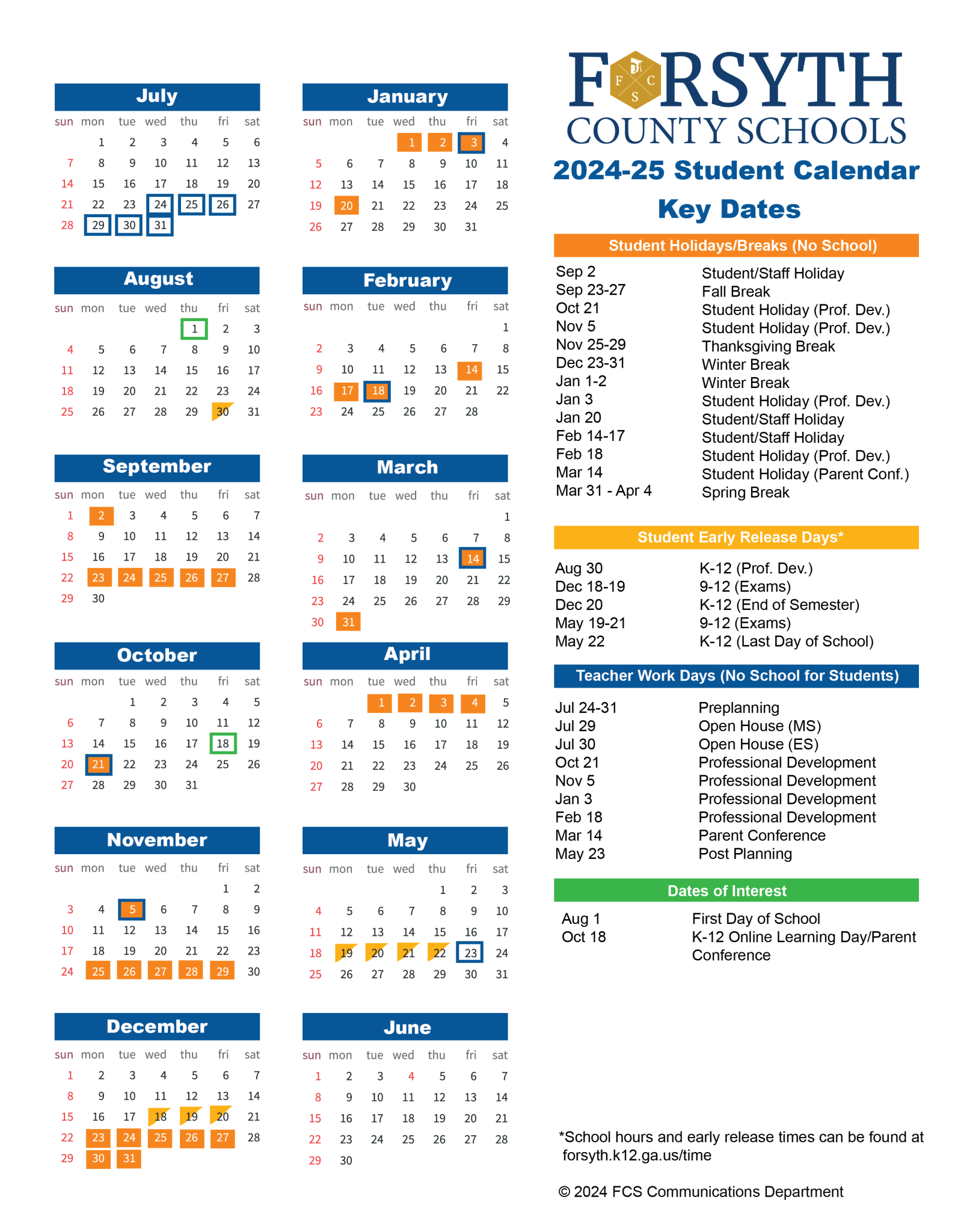 Forsyth County Schools Calendar 2025 Holiday Dates