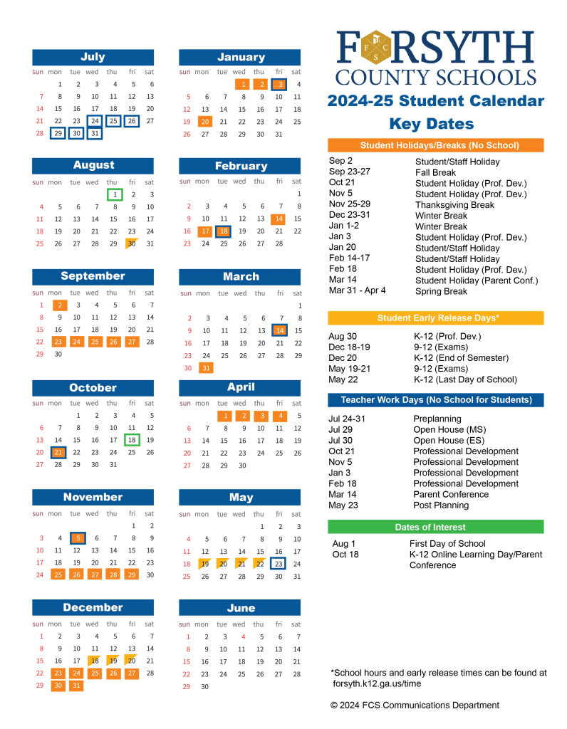 Forsyth County Schools Calendar