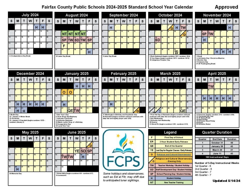 Fairfax County Schools Calendar