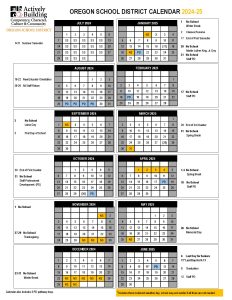 Oregon School District Calendar 2025 | OSD Holidays