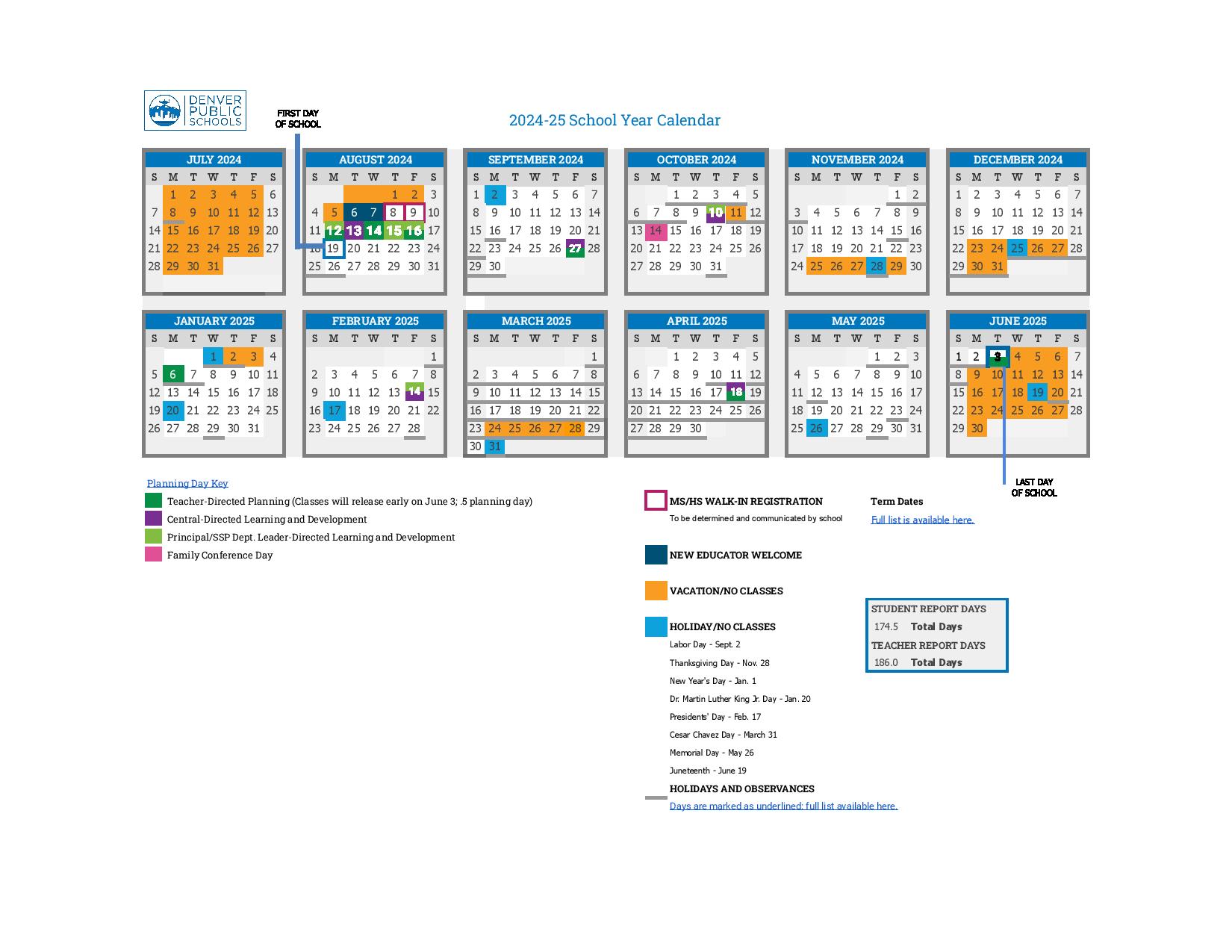 Denver Public Schools Calendar 20242025 DPS Holidays