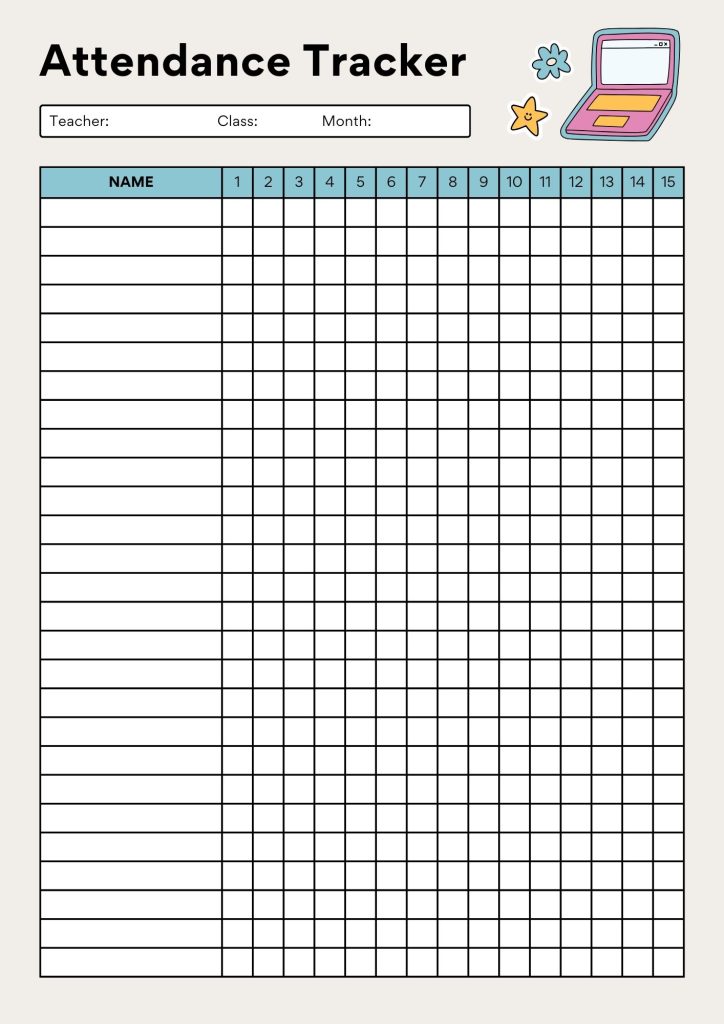 Student's Attendance Tracker Template