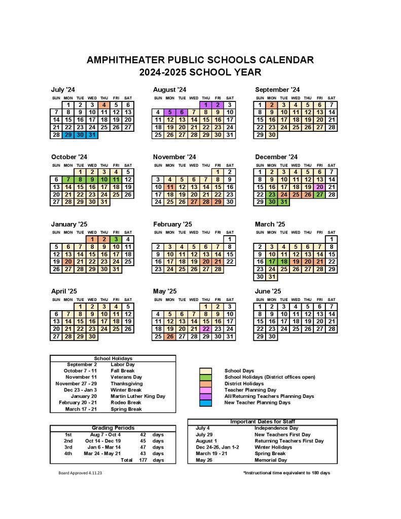 Amphi School District Calendar