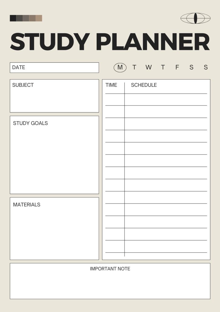 Exam Study Planner Template