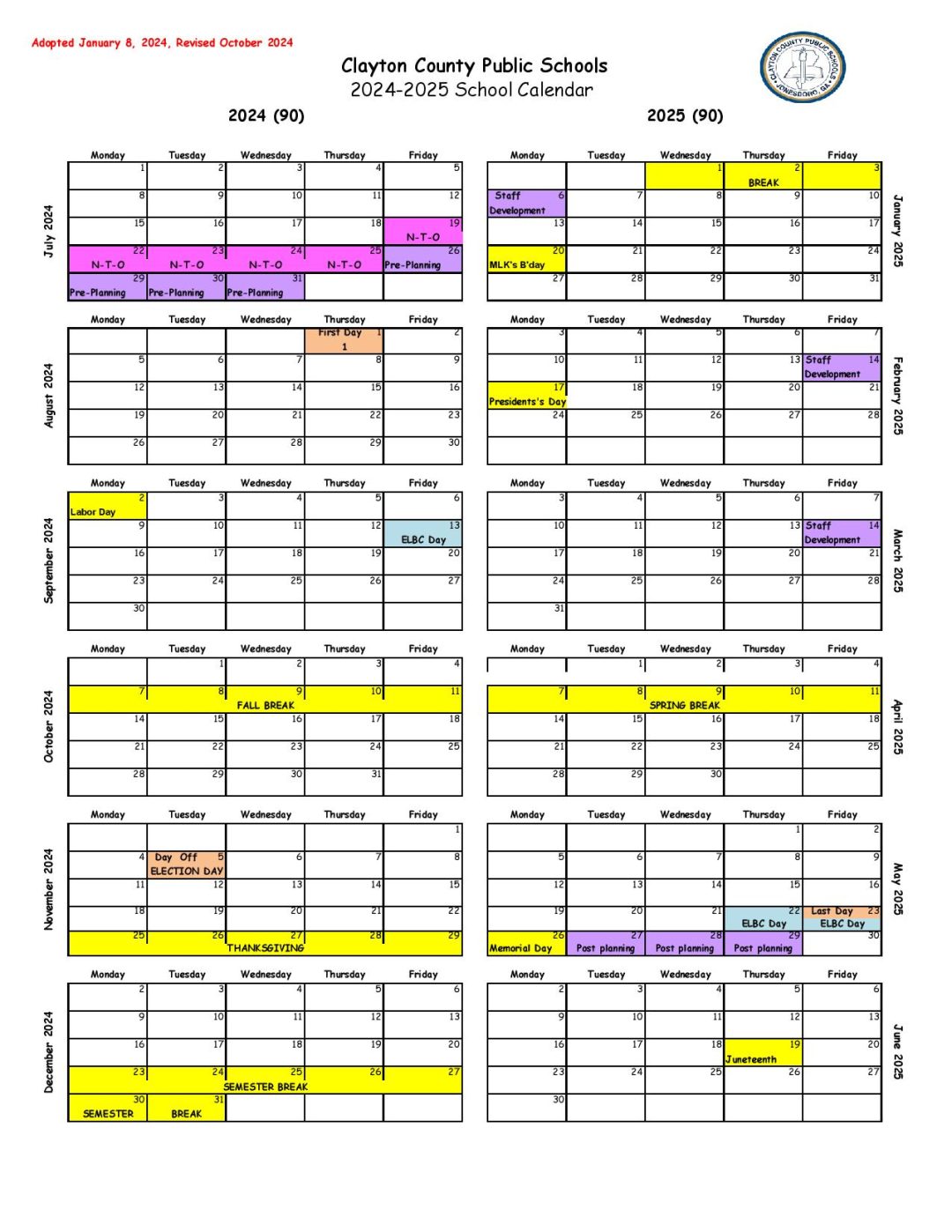 Clayton County Public Schools Calendar 20252026 Holidays