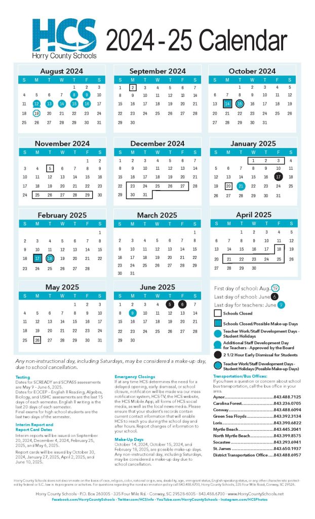 Horry County Schools Calendar