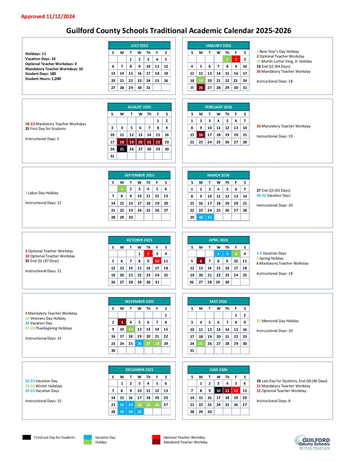 Guilford County Schools Calendar 2025 2026 Holidays Guilford County Schools Calendar 2025 2026 Holidays