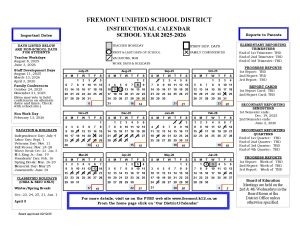 Fremont Unified School District Calendar 2025 2026
