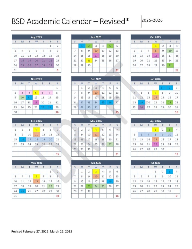 Bellevue School District Calendar 2025