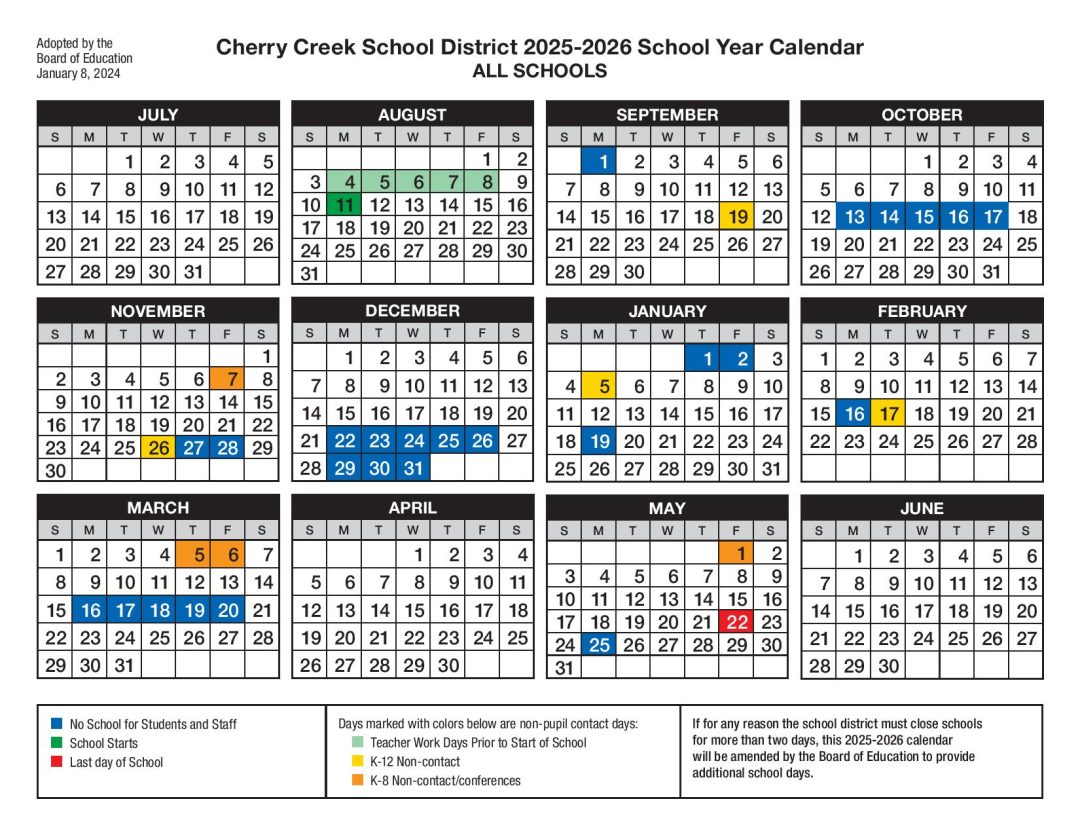 Cherry Creek School District Calendar 20252026 Download Now