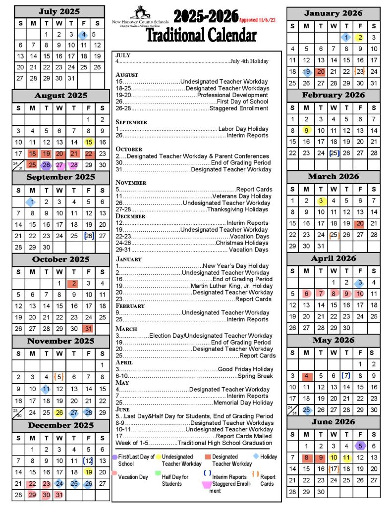 New Hanover County Schools Calendar 2025