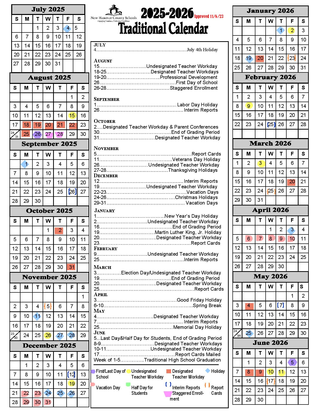 New Hanover County Schools Calendar 20252026 Download Now
