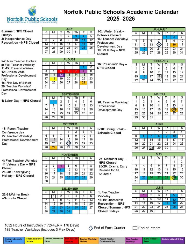 Norfolk Public Schools Calendar 2025
