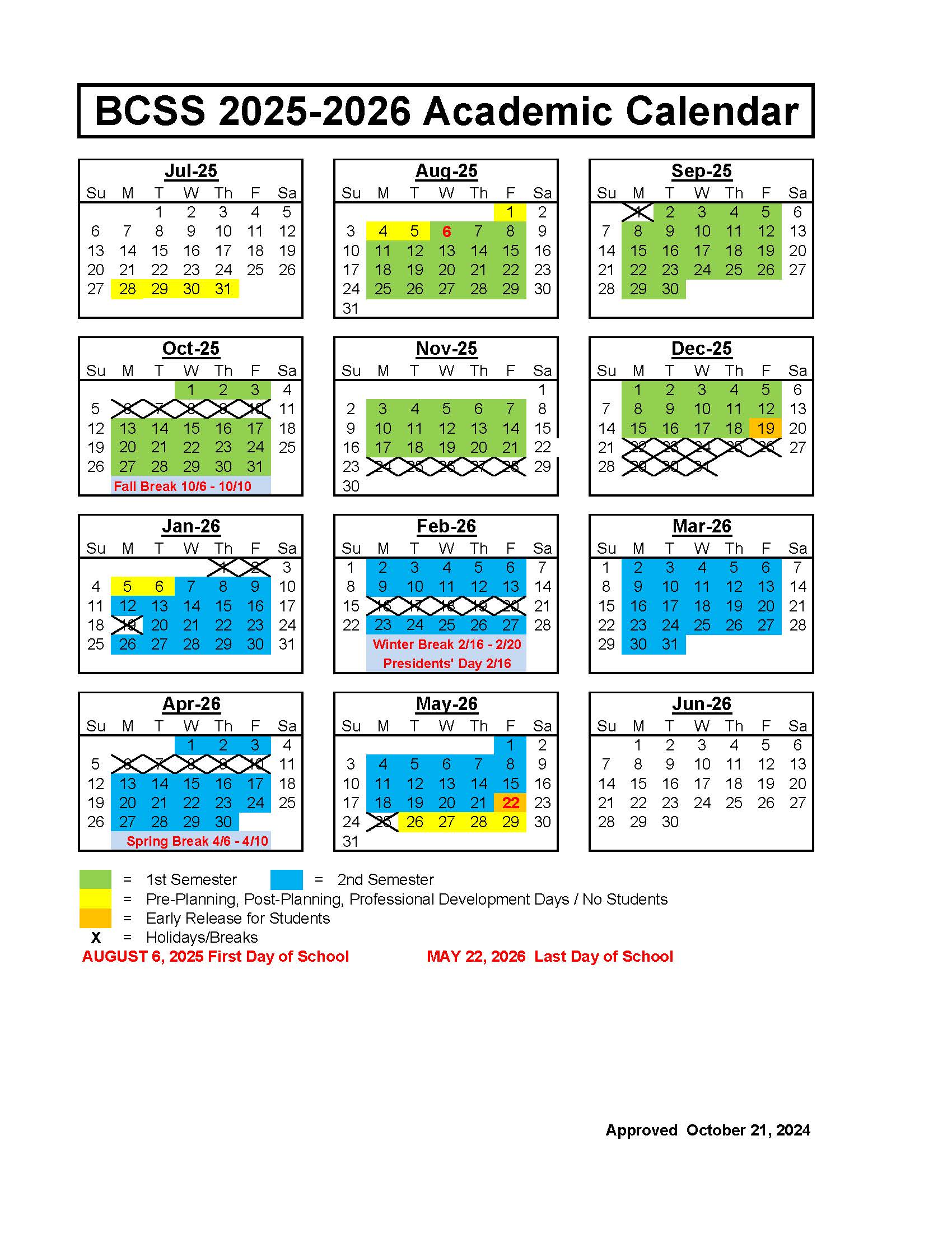 Bartow County Schools Calendar 2025 2026 Holidays