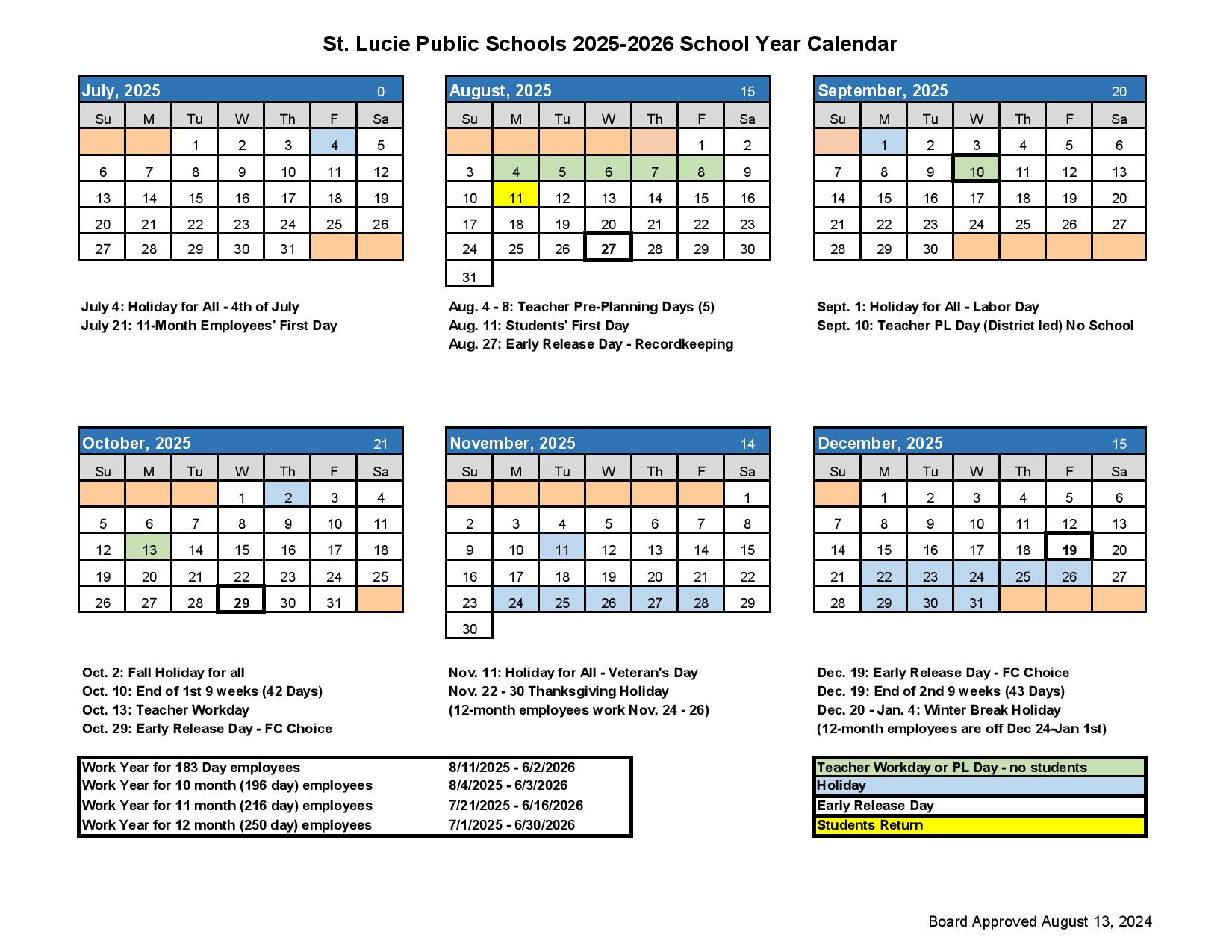 St Lucie County Schools Calendar 2025 2026 Download Now