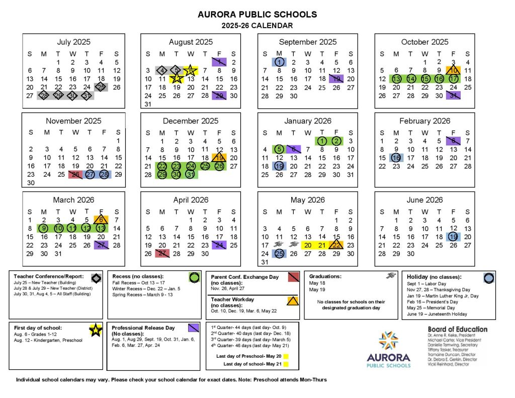 Aurora Public Schools Calendar 2025