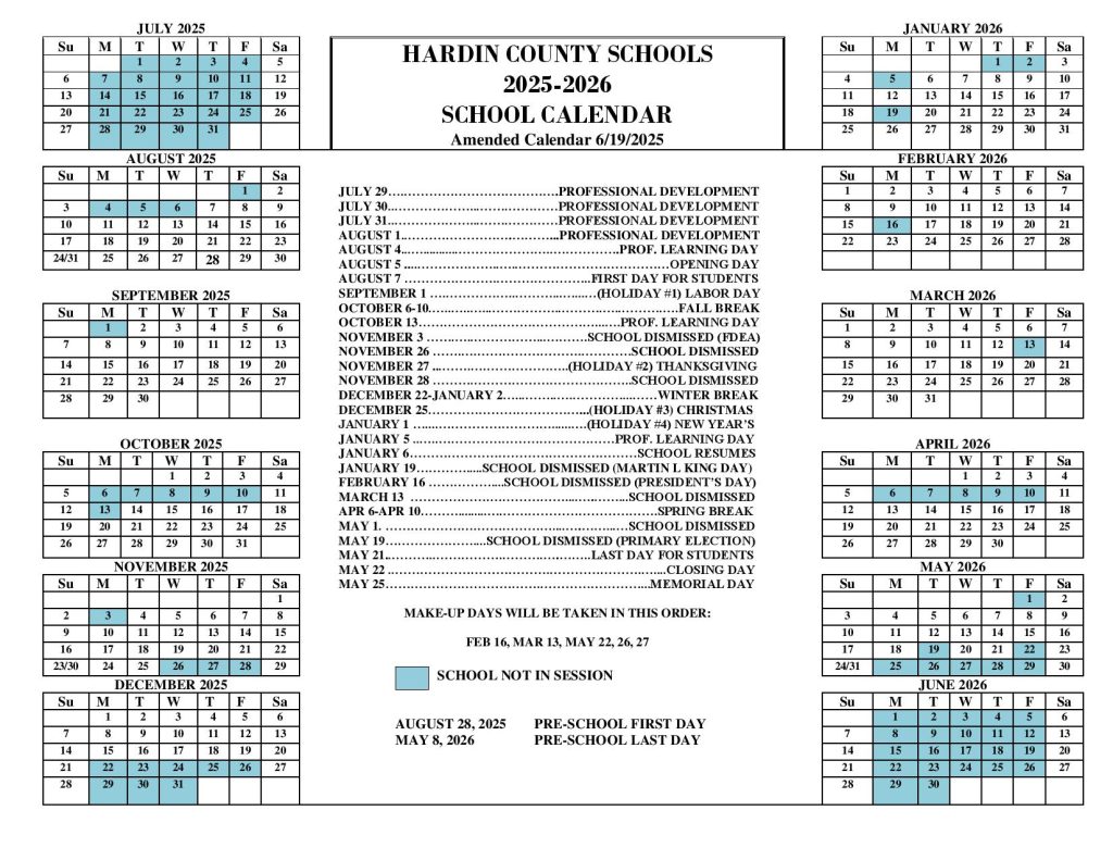 Hardin County Schools Calendar 2025