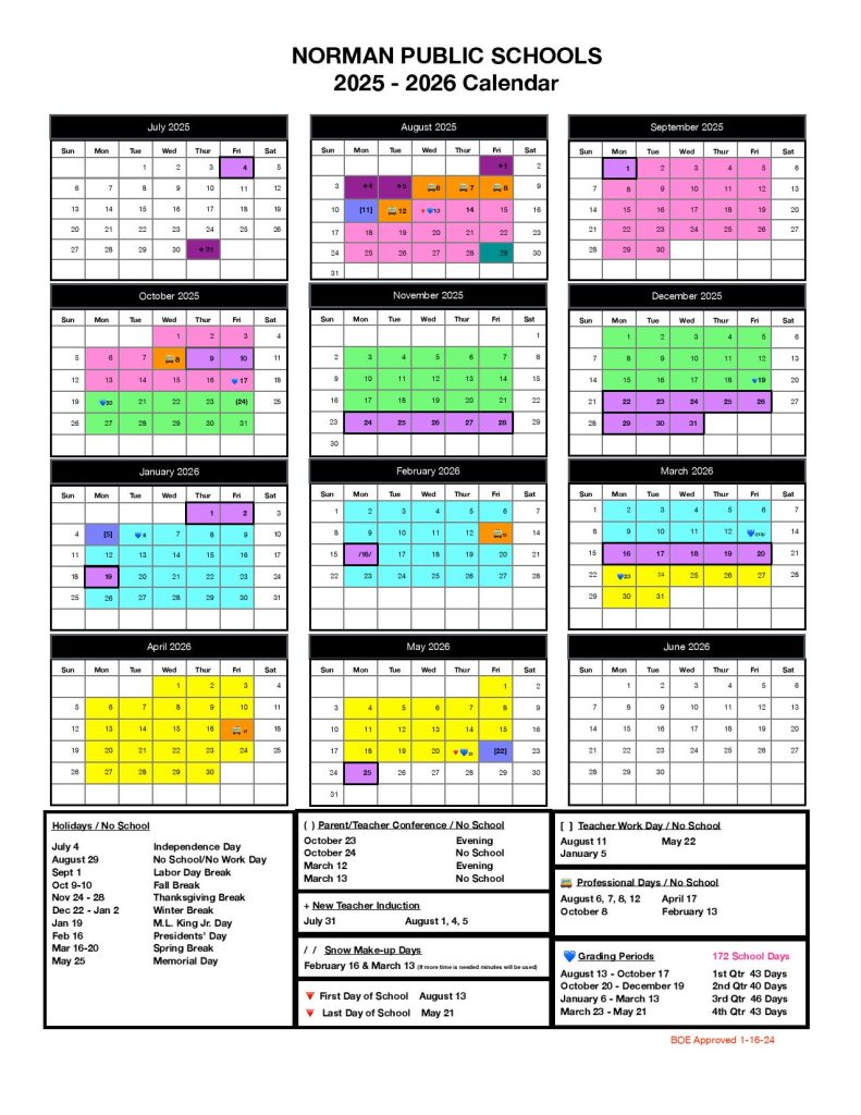 Norman Public Schools Calendar 2025