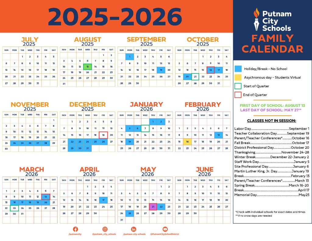 Putnam City Schools Calendar 2025