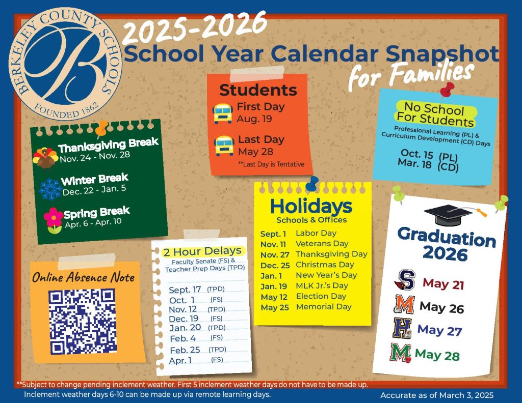 Berkeley County Schools Calendar 2026