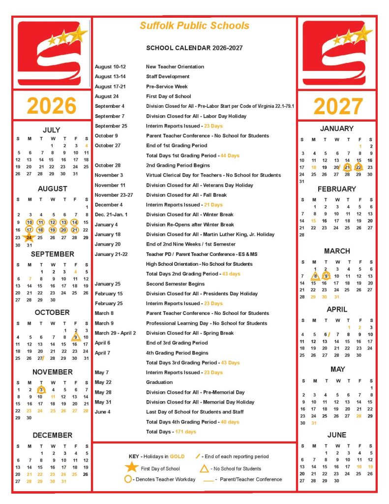 Suffolk Public Schools Calendar 2026