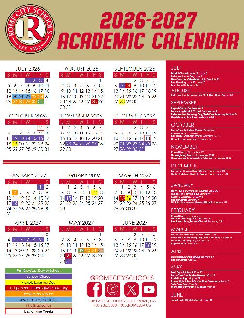 Rome City School District Calendar 2026-2027